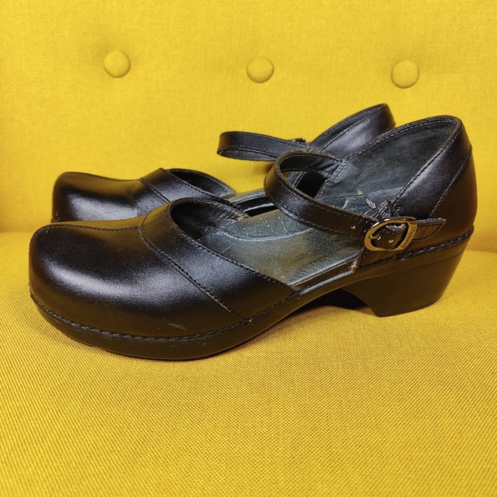DANSKO Ankle Closed Mary Jane Black Buckle Closed-Toe Clog Women's Shoes 10.5-11